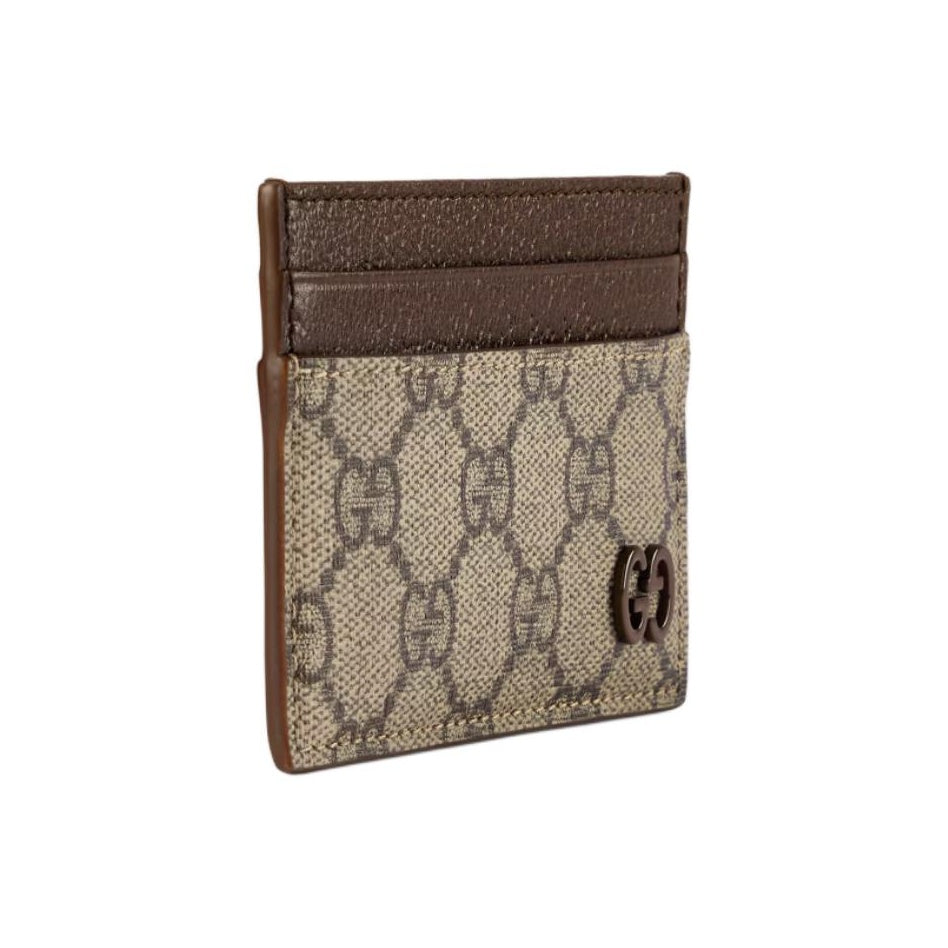 GUCCI Men's Beige & Ebony Canvas and Leather Card Holder | 768248