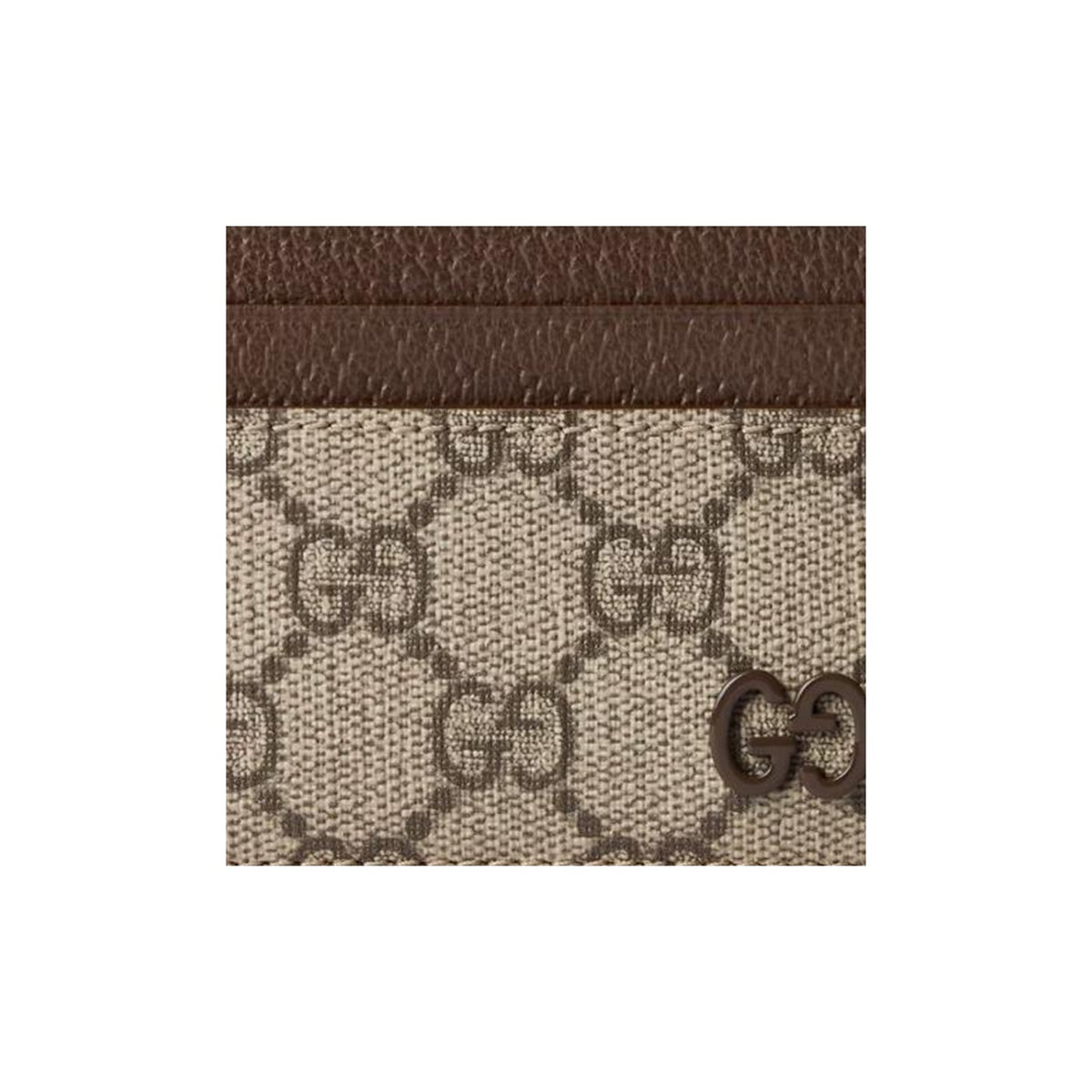 GUCCI Men's Beige & Ebony Canvas and Leather Card Holder | 768248