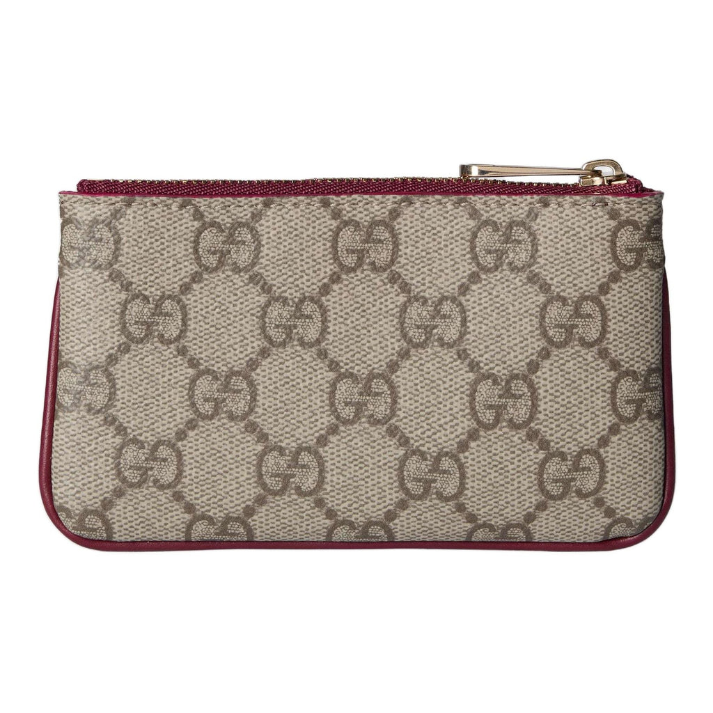 GUCCI Unisex Beige & Brown Dog Detail Coin & Key Pouch | 818768