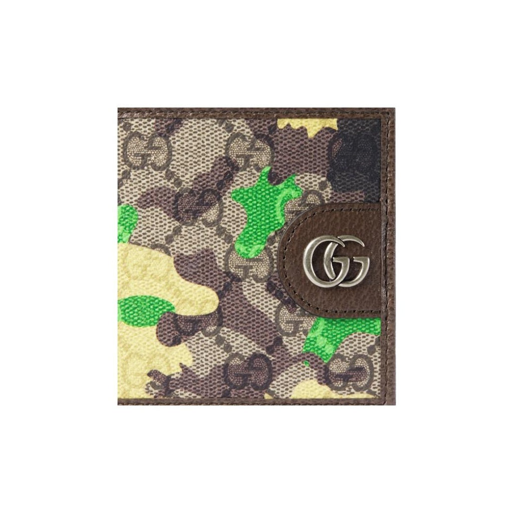 GUCCI Men's Green GG Monogram Coated Fabric Bifold Wallet | 834271