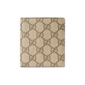 GUCCI Men's Beige & Dark Brown Logo Coated Fabric Wallet | 821206