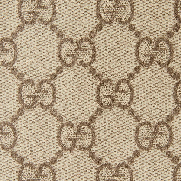 GUCCI Men's Beige & Dark Brown Logo Coated Fabric Wallet | 821206