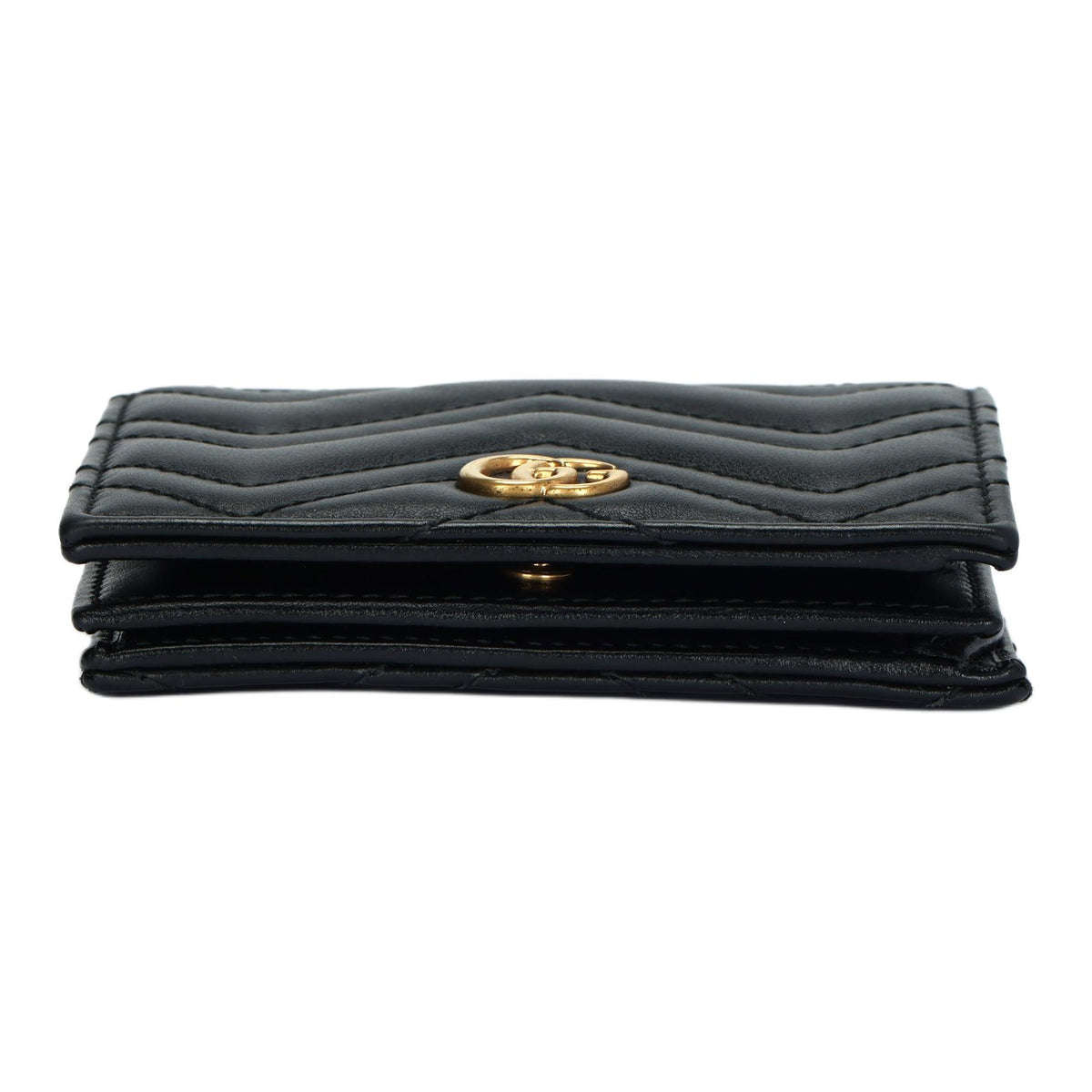 GUCCI GG Marmont Women's Black Quilted Leather Bifold Wallet | 466492