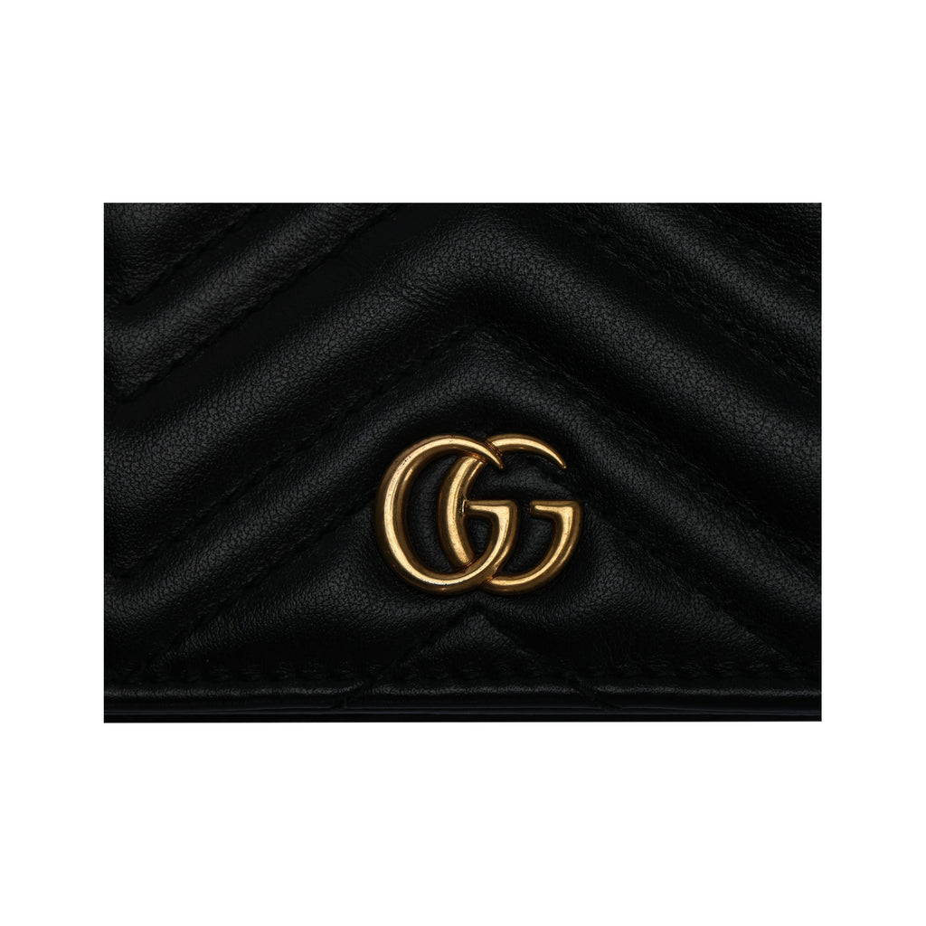 GUCCI GG Marmont Women's Black Quilted Leather Bifold Wallet | 466492
