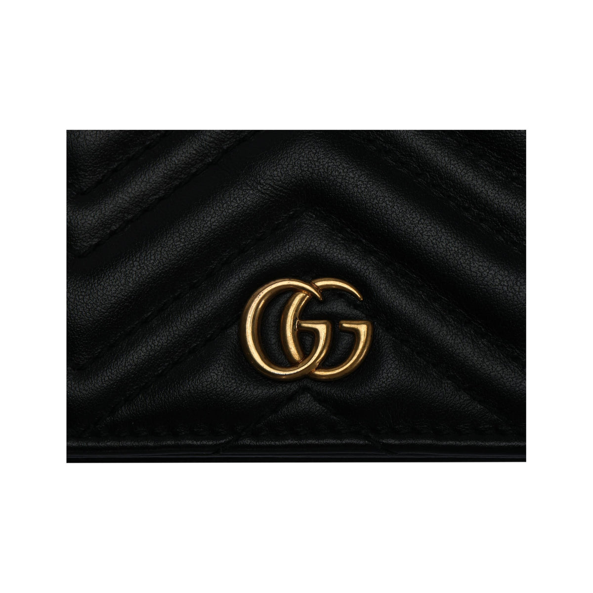GUCCI GG Marmont Women's Black Quilted Leather Bifold Wallet | 466492