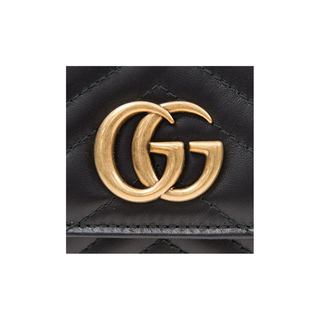 GUCCI GG Marmont Women's Black Quilted Leather Long Wallet | 443436