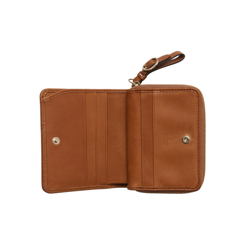 GUCCI GG Emblem Women's Beige & Dark Brown Canvas & Leather Mini Wallet | 819131