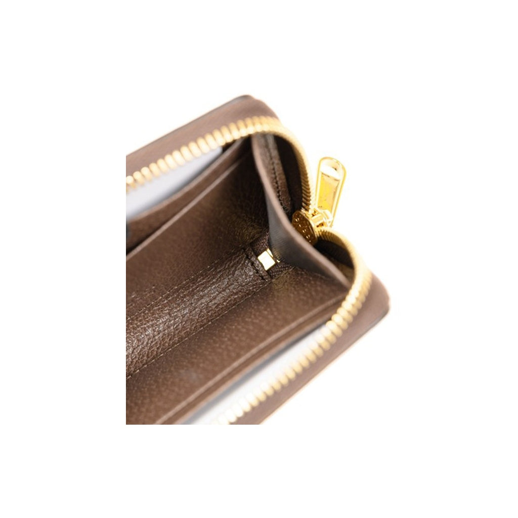 GUCCI Ophidia Unisex Ebony & Brown Canvas & Leather Compact Zip Wallet | 658552