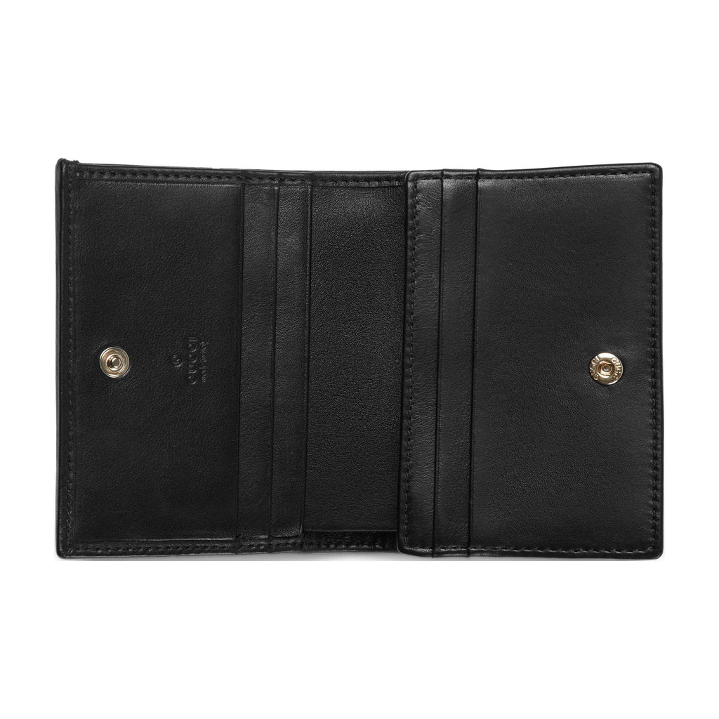 GUCCI Horsebit Women's Beige & Dark Brown GG Fabric Card Holder | 621887