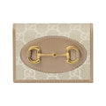 GUCCI Women's Double G Beige & White Canvas Compact Coin Wallet | 621887