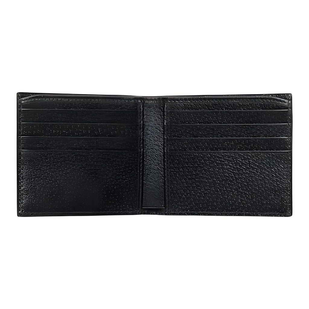 GUCCI Unisex Black Leather Small Flap Card Holder with Logo Print | 795480