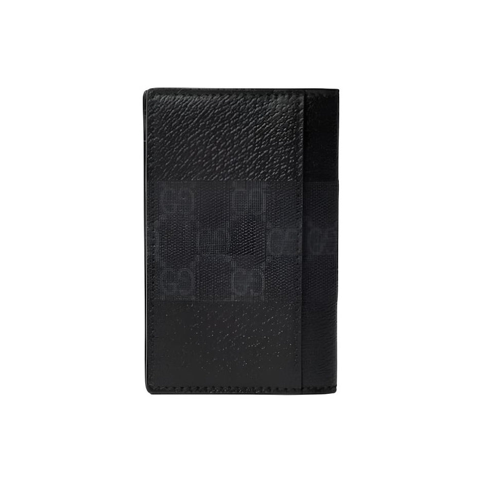 GUCCI Unisex Black Leather Card Holder with Classic Logo Print | 806151