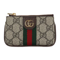 GUCCI Ophidia Unisex Ebony & Brown Canvas Coin & Key Pouch | 671722