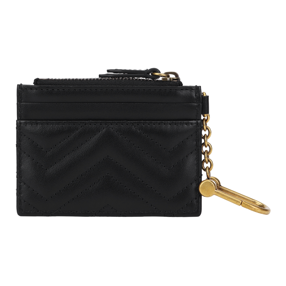 GUCCI GG Marmont Women's Black Quilted Leather Coin & Card Pouch | 627064
