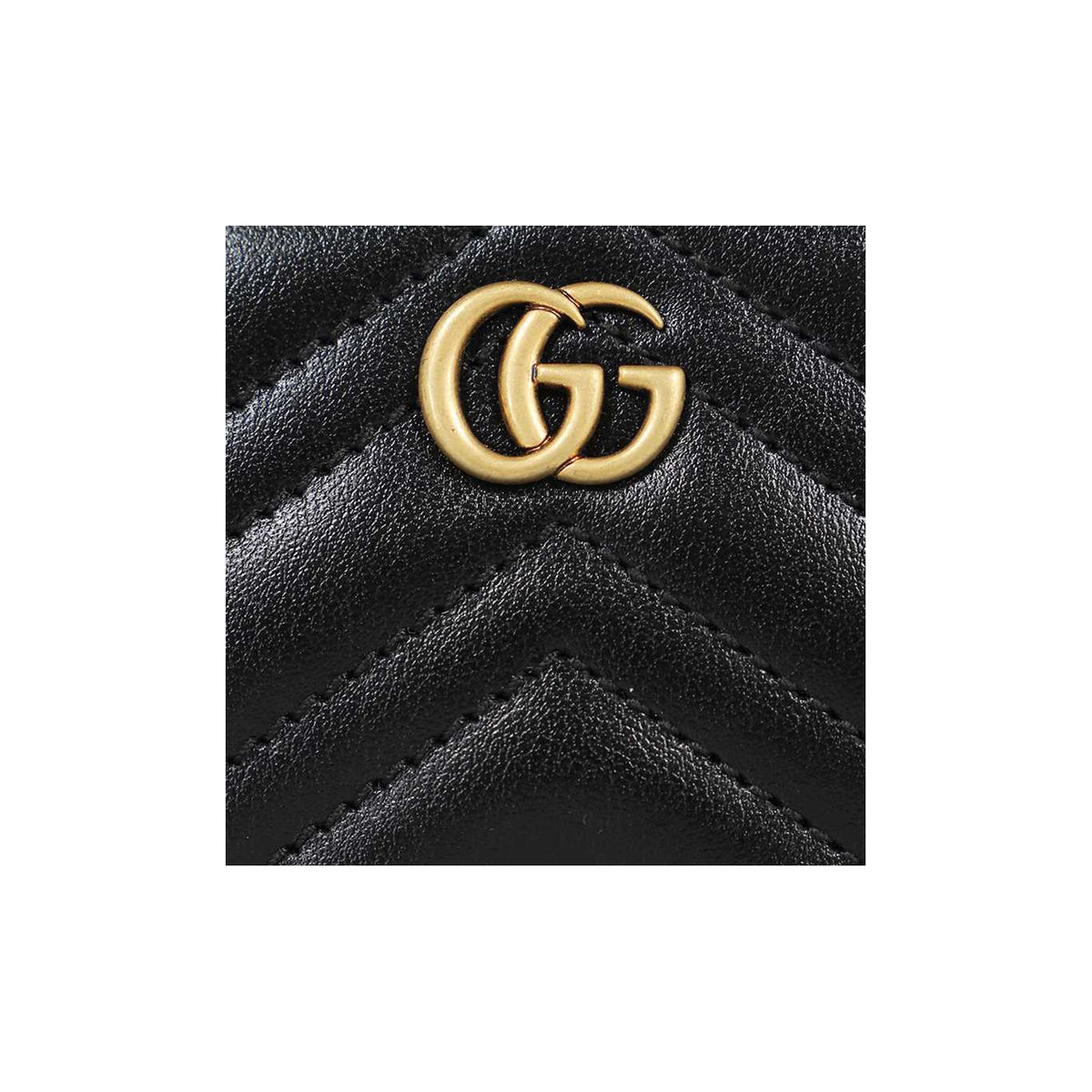 GUCCI Unisex Black Leather Key Pouch with Antiqued Double G Logo | 671773