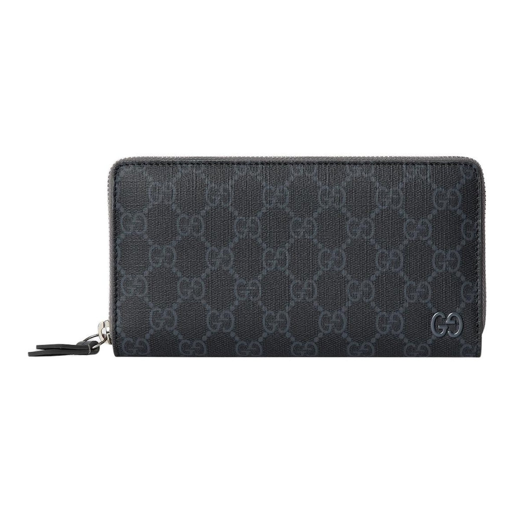 GUCCI GG Supreme Men's Black Leather Wallet with Ceramic GG Detail | 856562