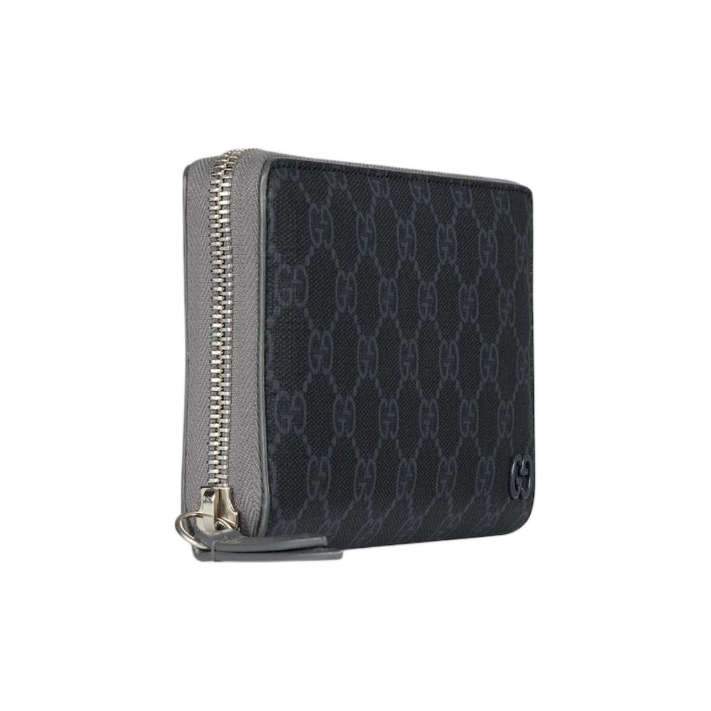 GUCCI GG Supreme Men's Black Leather Wallet with Ceramic GG Detail | 856562