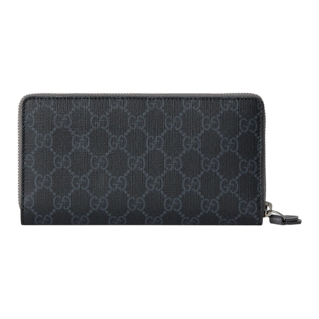 GUCCI GG Supreme Men's Black Leather Wallet with Ceramic GG Detail | 856562