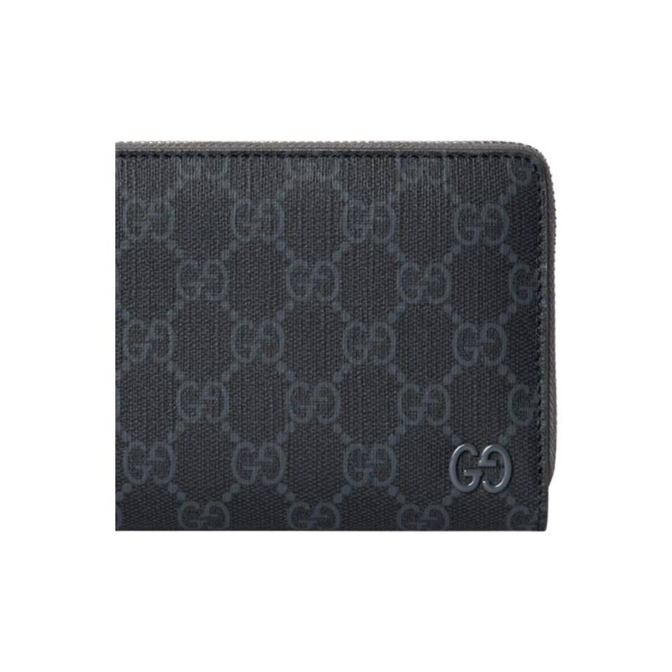 GUCCI GG Supreme Men's Black Leather Wallet with Ceramic GG Detail | 856562