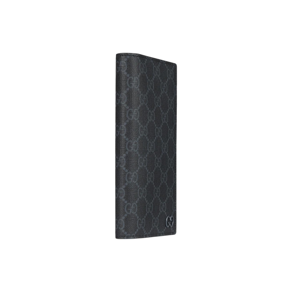 GUCCI GG Supreme Men's Black Leather Wallet with Ceramic GG | 856563