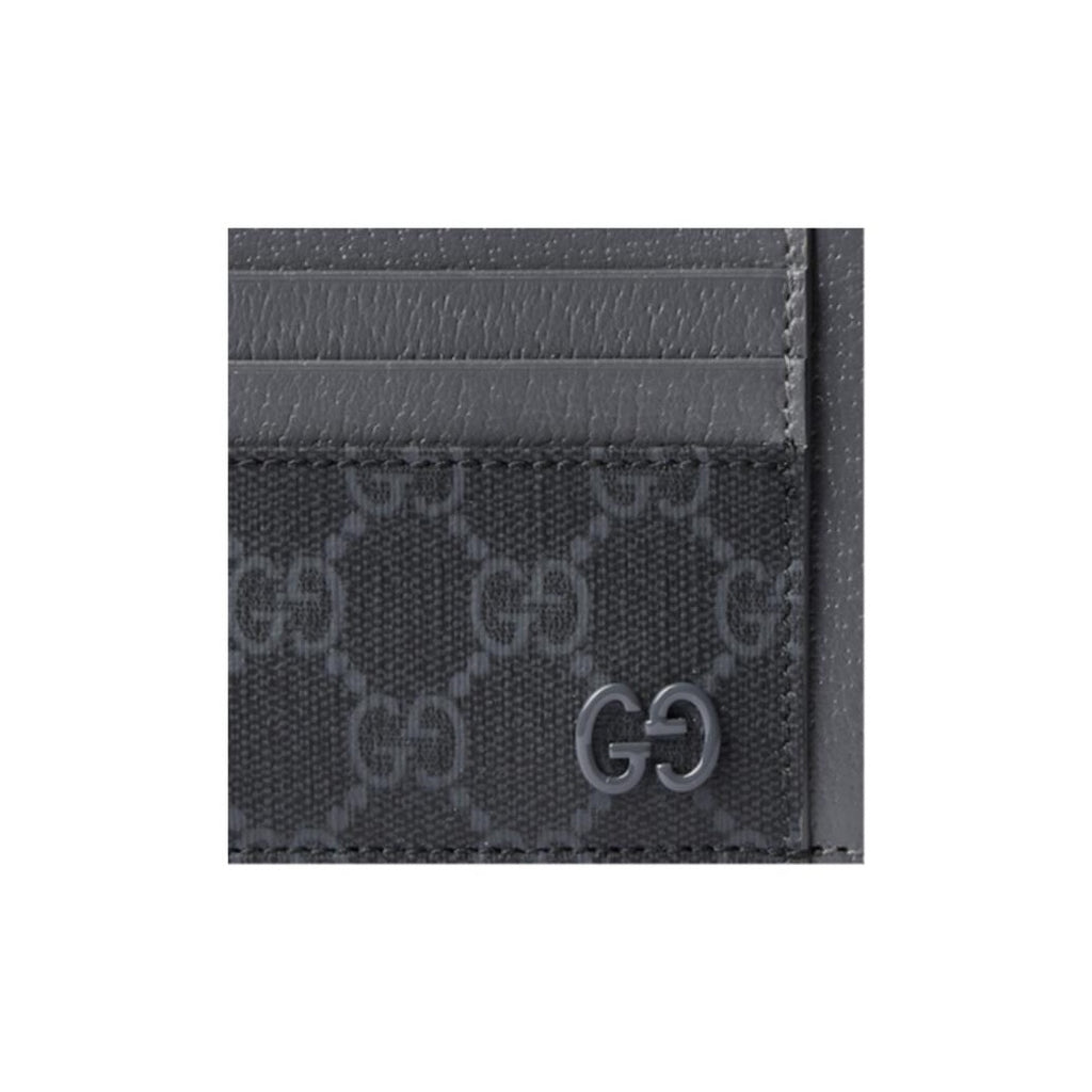 GUCCI GG Supreme Women's Gray-Blue Leather Card Holder with Ceramic-Effect GG | 856561