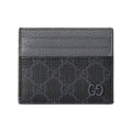 GUCCI Unisex Black Supreme Canvas Card Holder with Brand Logo | 795230