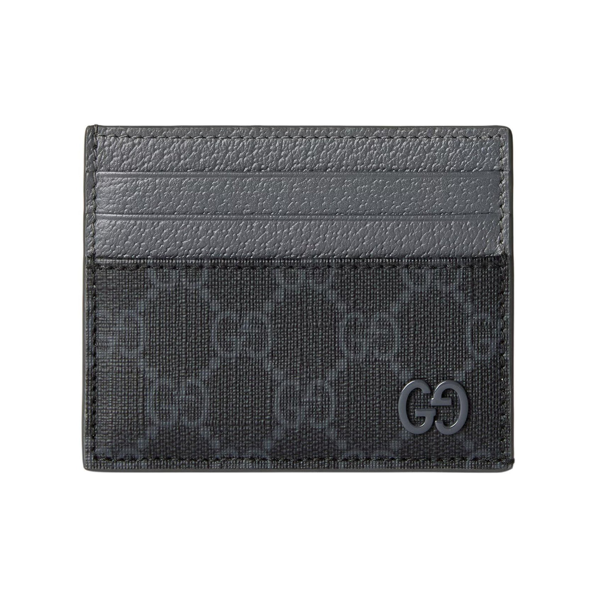 GUCCI Unisex Black Supreme Canvas Card Holder with Brand Logo | 795230