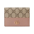 GUCCI GG Marmont Women's Ebony & Pink Canvas & Leather Bifold Wallet | 658610