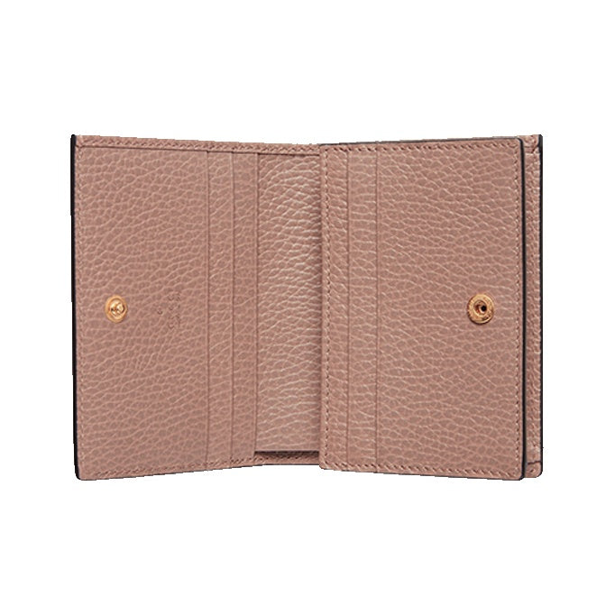 GUCCI GG Marmont Women's Ebony & Pink Canvas & Leather Bifold Wallet | 658610