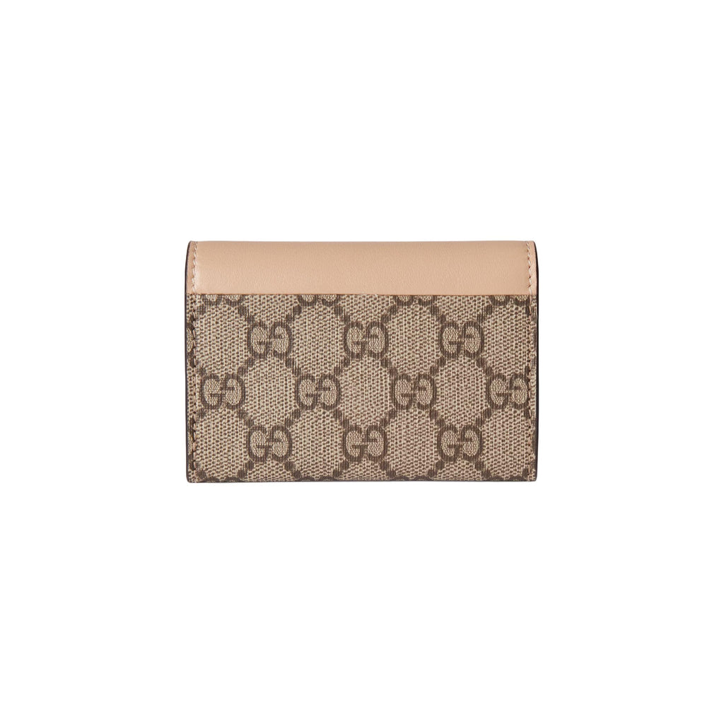 GUCCI GG Marmont Women's Beige & Ebony Supreme Canvas Snap Wallet | 790067