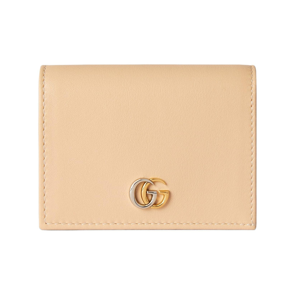 GUCCI GG Marmont Women's Light Beige Leather Card Holder | 790055