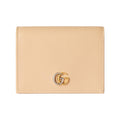 GUCCI GG Marmont Women's Light Beige Leather Card Holder | 790055
