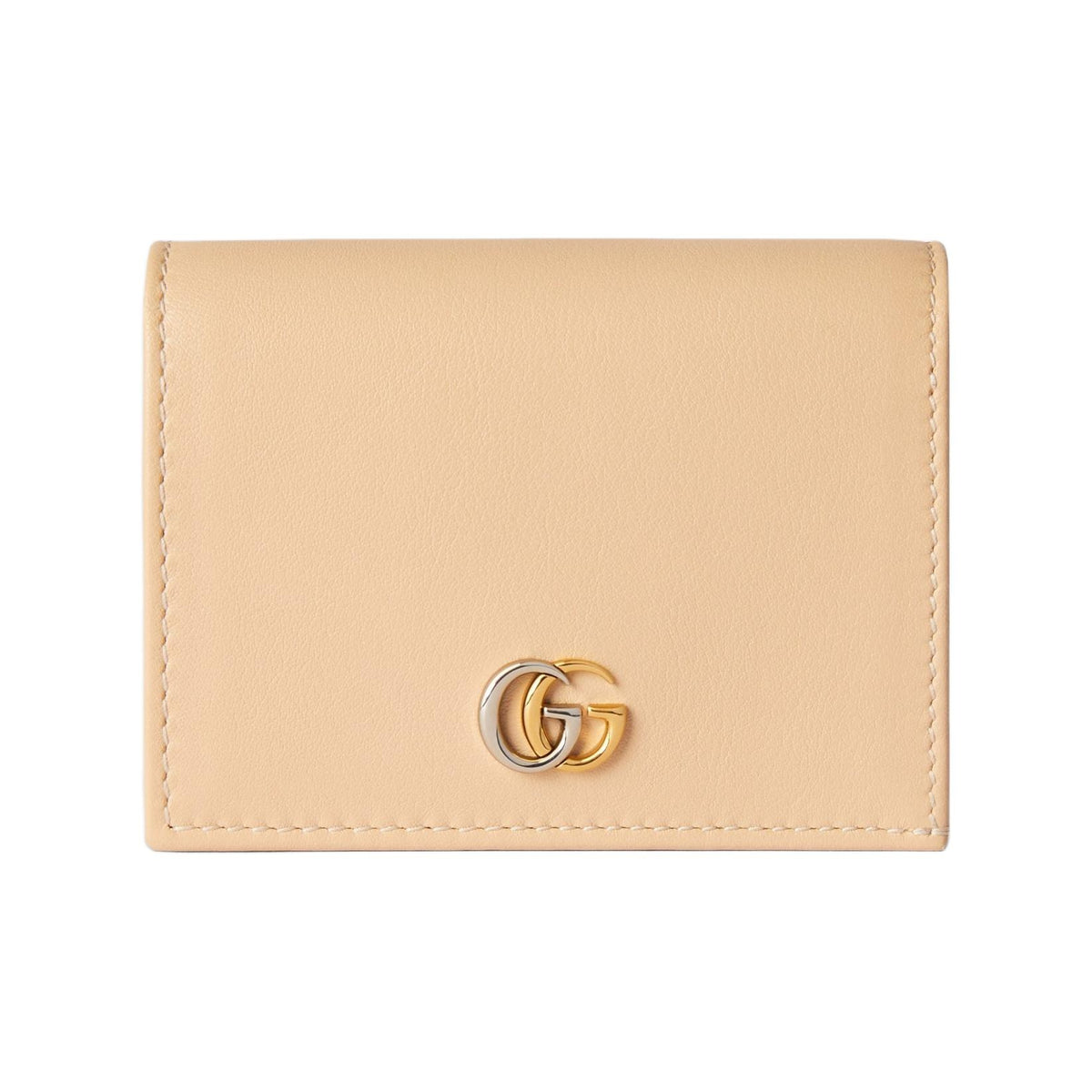 GUCCI GG Marmont Women's Light Beige Leather Card Holder | 790055