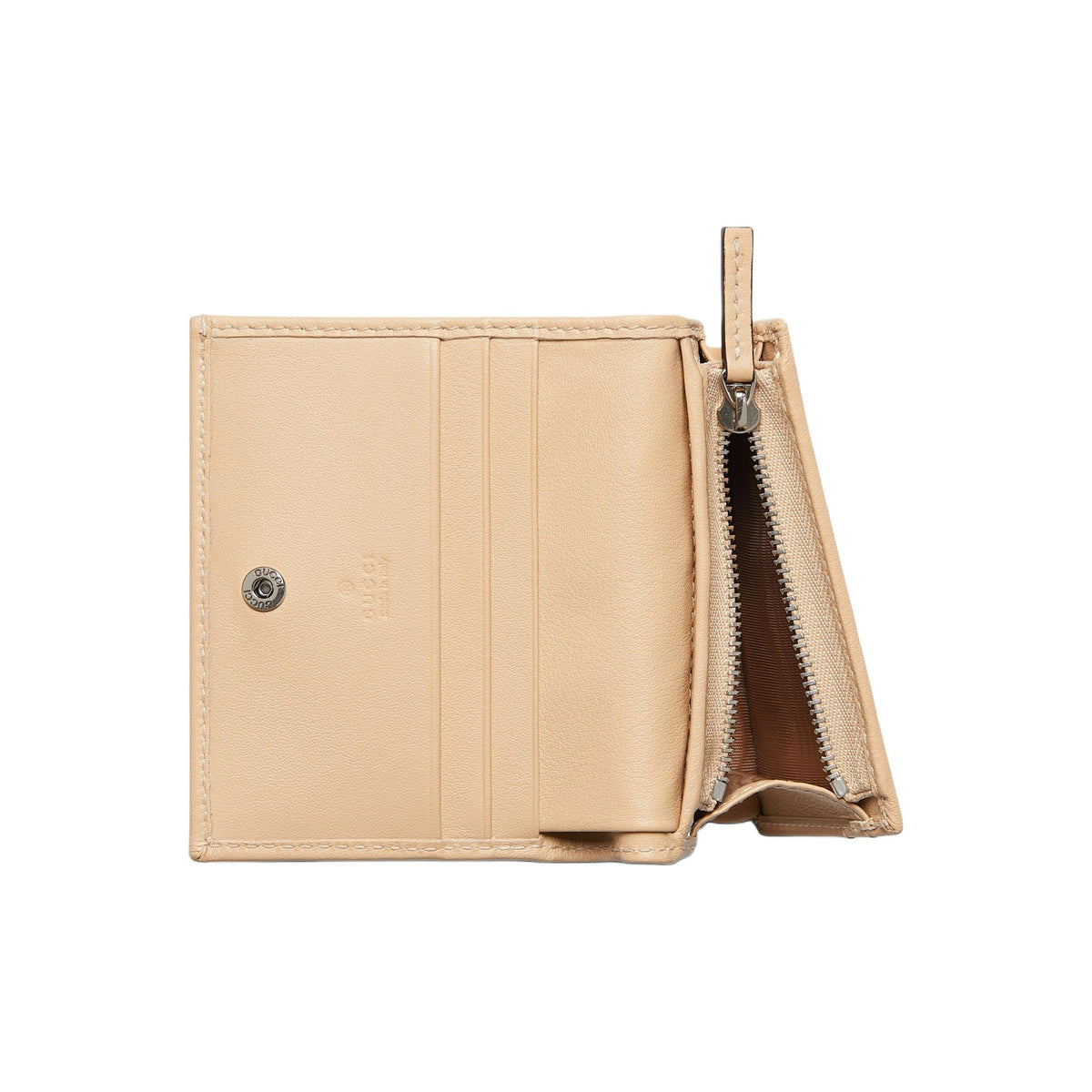 GUCCI GG Marmont Women's Light Beige Leather Card Holder | 790055