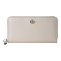 GUCCI GG Marmont Women's Light Gray Soft Leather Zip Wallet | 790057