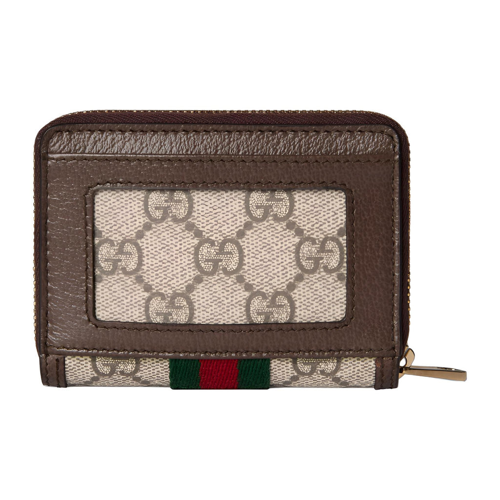 GUCCI Ophidia Women's Beige & Brown Canvas Coin Purse with Double G | 838489