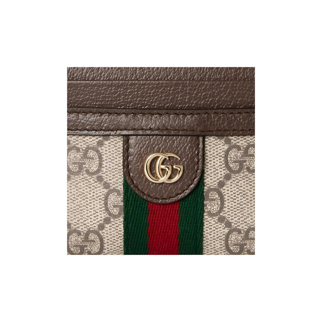 GUCCI Ophidia Women's Beige & Brown Canvas Coin Purse with Double G | 838489