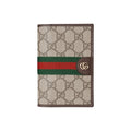 GUCCI Ophidia Unisex Beige & Brown Canvas Passport Holder | 838470