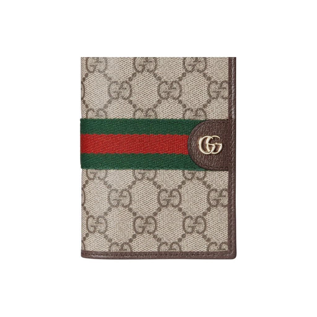 GUCCI Ophidia Unisex Beige & Brown Canvas Passport Holder | 838470