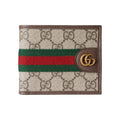 GUCCI Ophidia Men's Beige-Brown Canvas & Leather Wallet | 834271