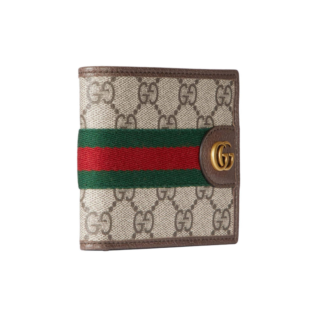 GUCCI Ophidia Men's Beige-Brown Canvas & Leather Wallet | 834271