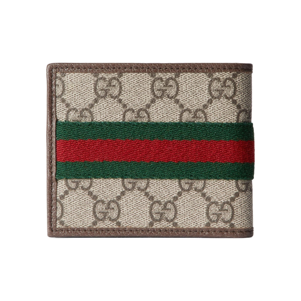 GUCCI Ophidia Men's Beige-Brown Canvas & Leather Wallet | 834271