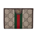 GUCCI Ophidia Women's Beige & Dark Brown GG Canvas Wallet | 838468