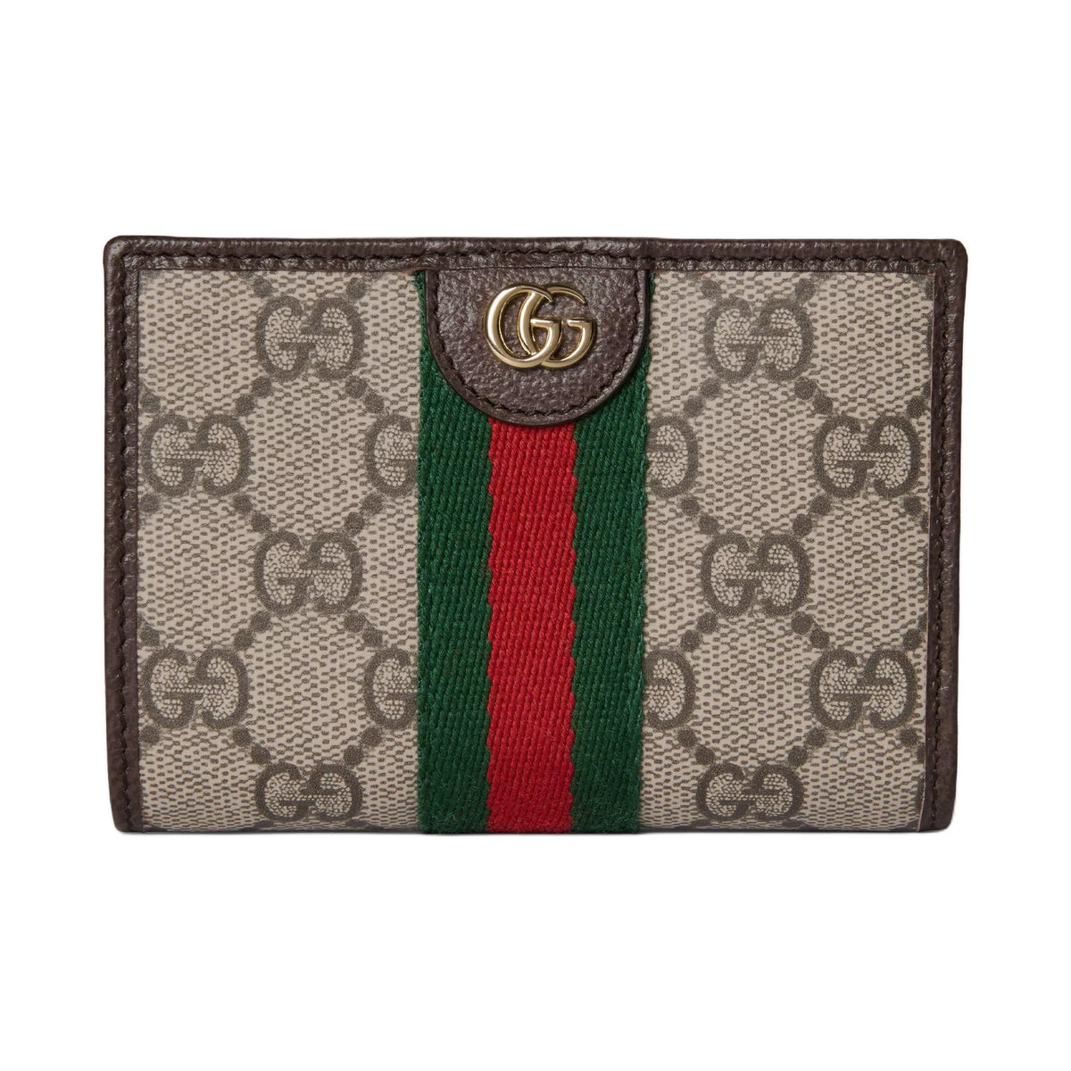 GUCCI Ophidia Women's Beige & Dark Brown GG Canvas Wallet | 838468