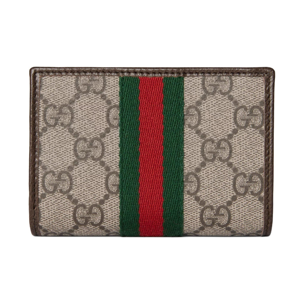 GUCCI Ophidia Women's Beige & Dark Brown GG Canvas Wallet | 838468