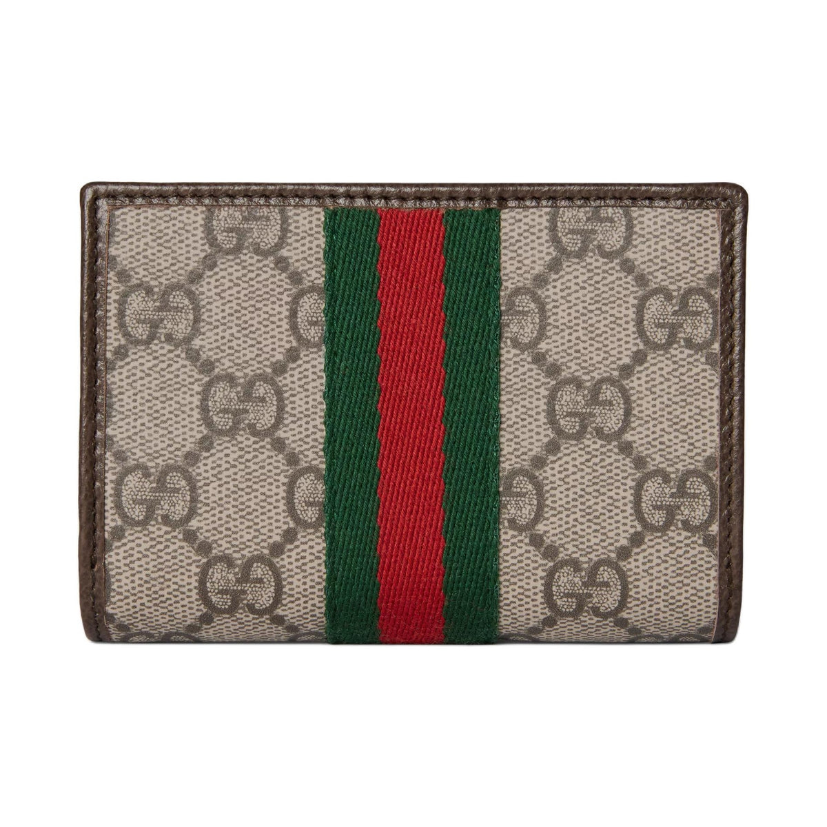 GUCCI Ophidia Women's Beige & Dark Brown GG Canvas Wallet | 838468