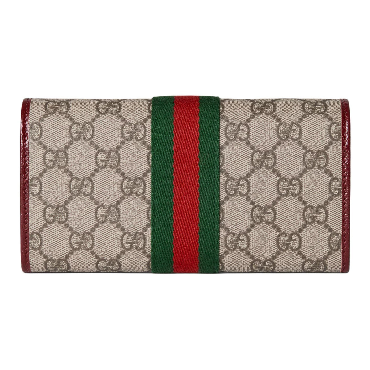 GUCCI Ophidia Women's Beige & Dark Brown Leather Wallet | 838485