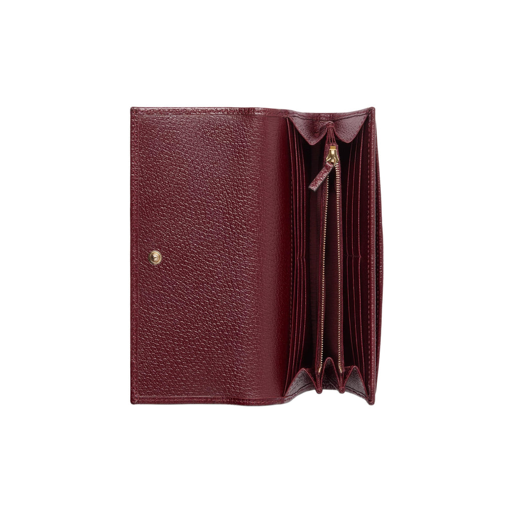 GUCCI Ophidia Women's Beige & Dark Brown Leather Wallet | 838485