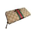 GUCCI Horsebit Women's Sand GG Print Canvas Wallet | 867124