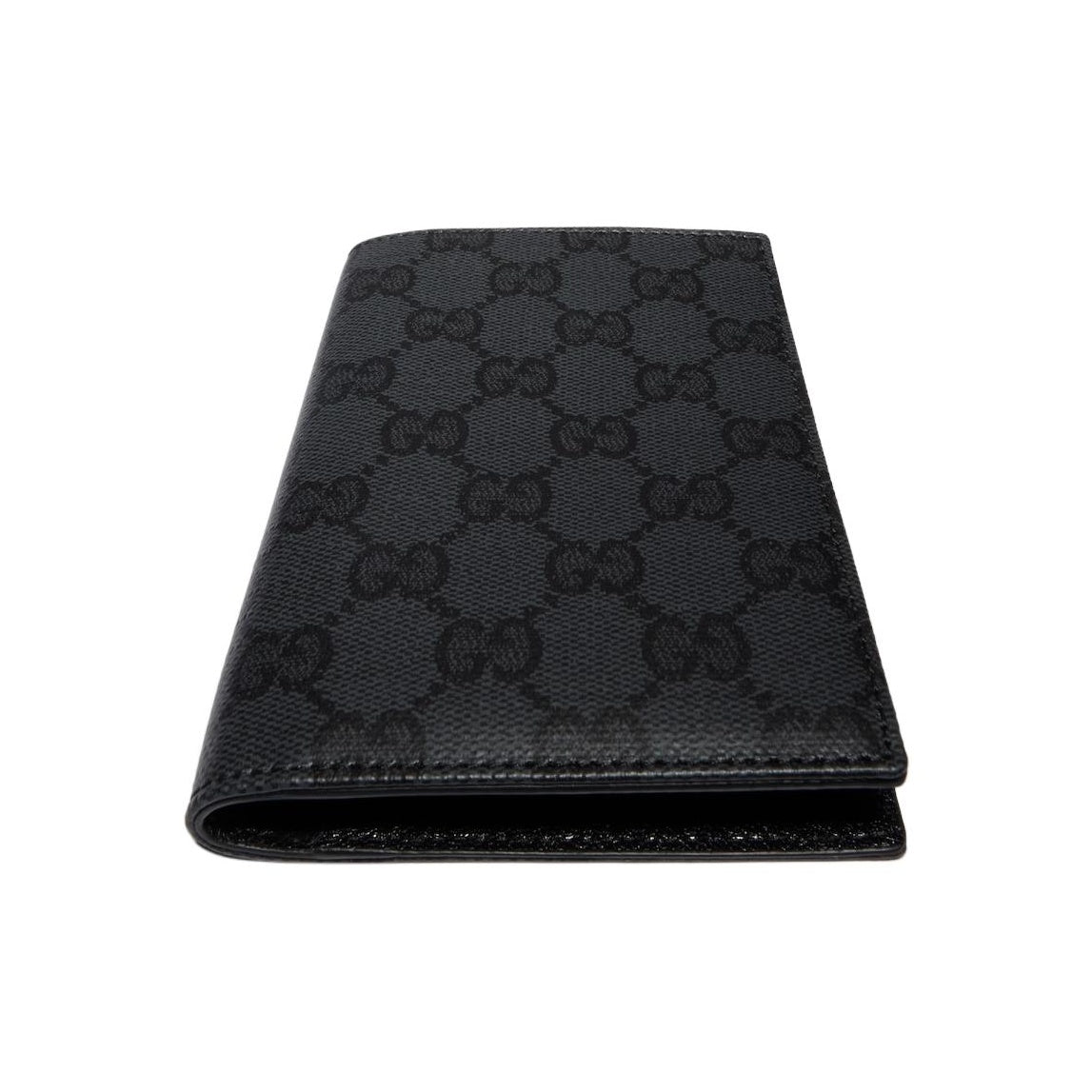GUCCI Essence Classic Women's Black GG Coated Canvas Passport Holder | 876432